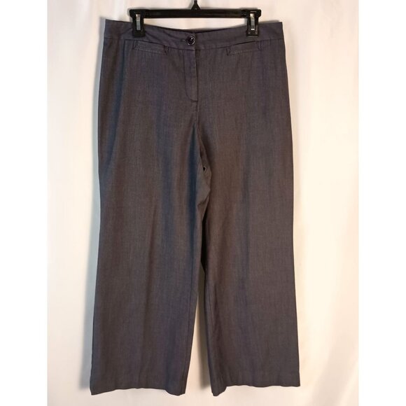 J Jill High Rise Wide Leg Pants Gray Women’s 12P Stretch Comfort Excellent - Picture 1 of 7
